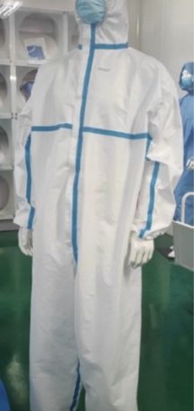 Protective Coverall Lamination fabric 48g/m2 PE coated PP EN14126, ISO 16604